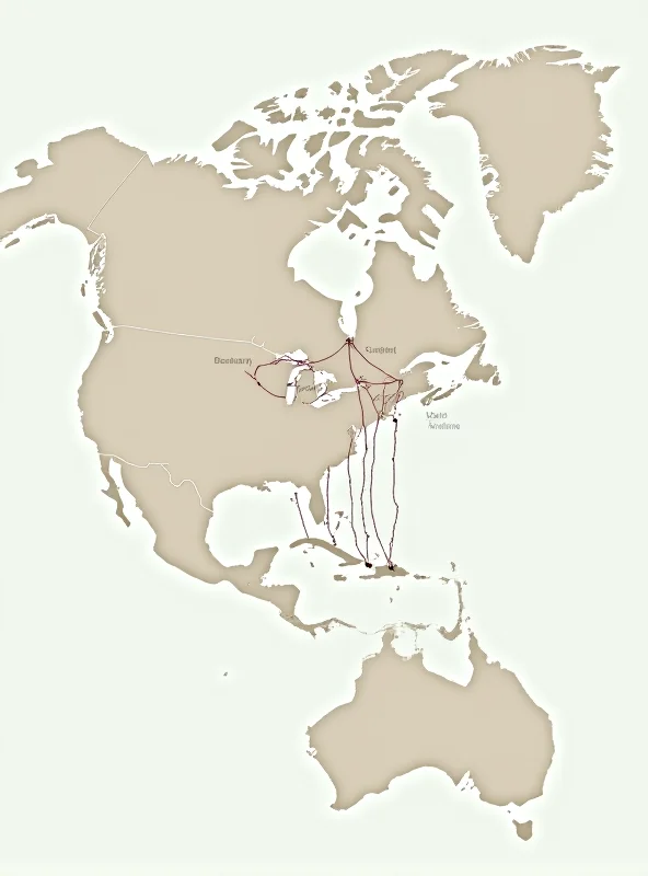 Image depicting a map of the world with arrows showing goods being traded between countries, with a focus on China, the US, Canada, and Mexico.