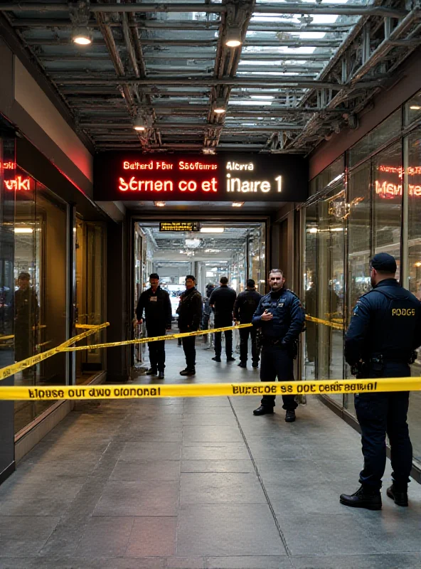 Police tape surrounds the entrance to Gare du Nord in Paris