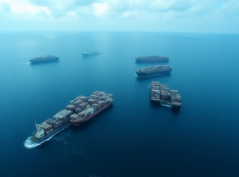 Satellite image of ships at sea