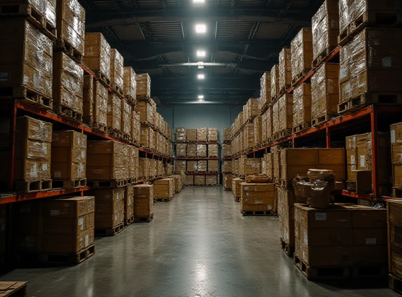 Image of weapons and ammunition stockpiled in a warehouse