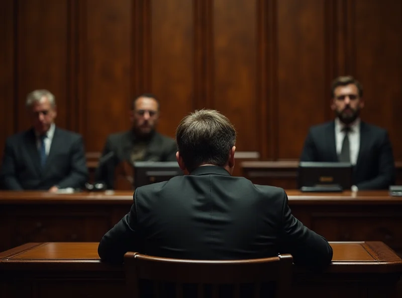 A courtroom scene, with a witness on the stand giving testimony in a child abuse trial.