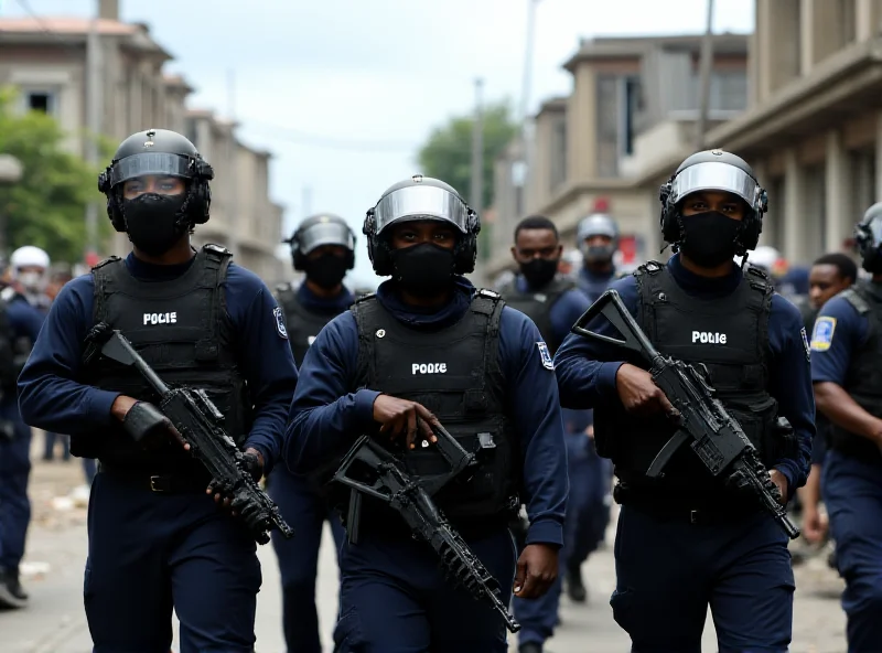 Haitian police officers in Port-au-Prince