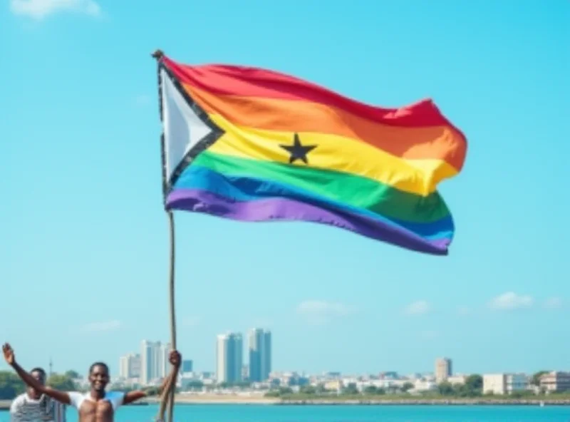 Pride flag waving in Accra, Ghana