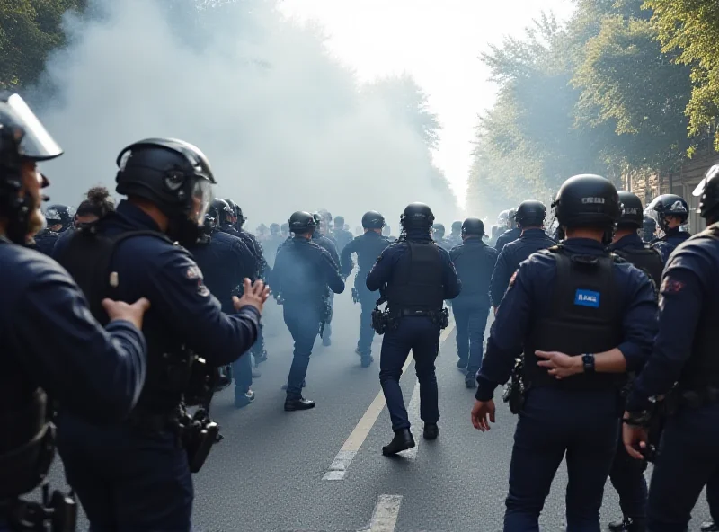 Protesters clashing with police in Greece