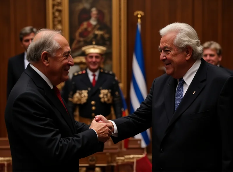 The King meeting with political leaders in Uruguay