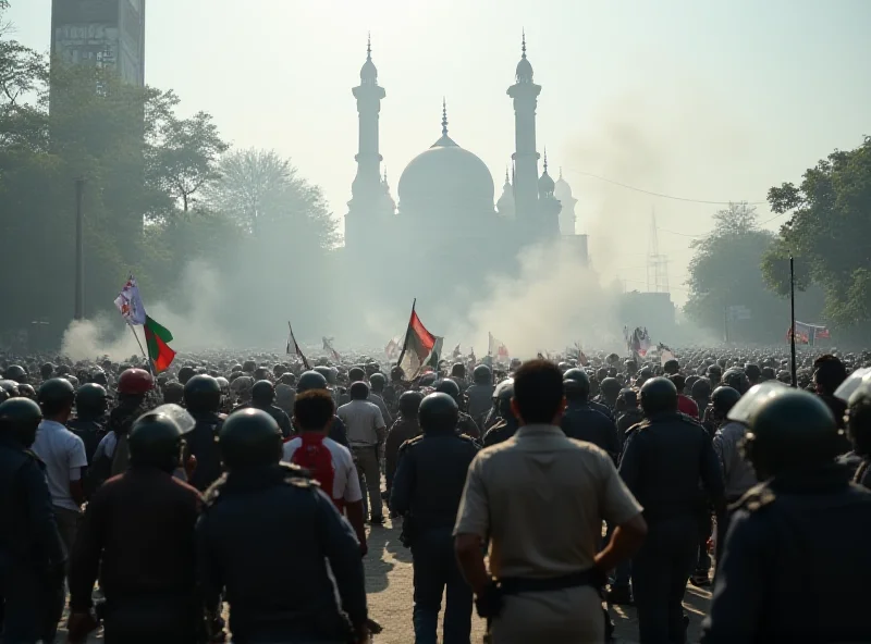 Image of protest in Dhaka