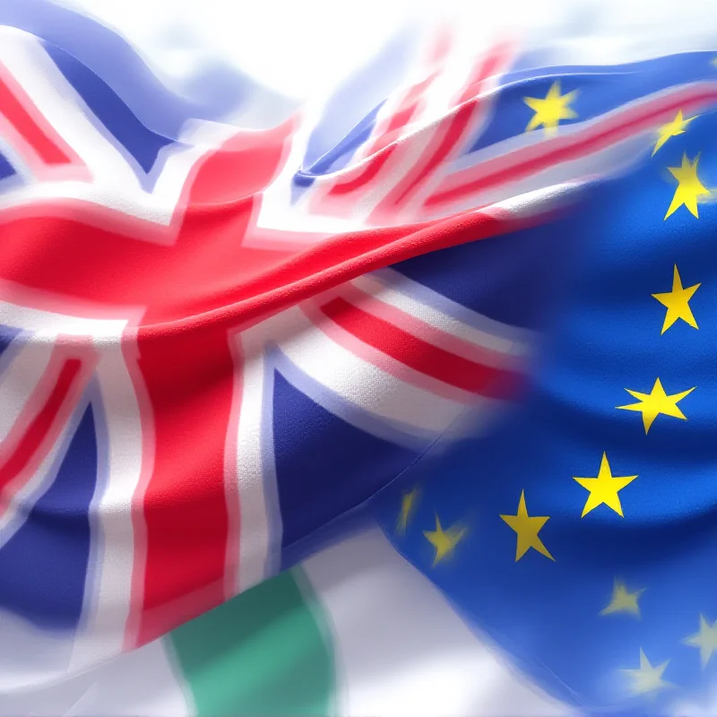 A stylized image showing the flags of the UK, France, Italy, and the EU intertwined, symbolizing cooperation and partnership