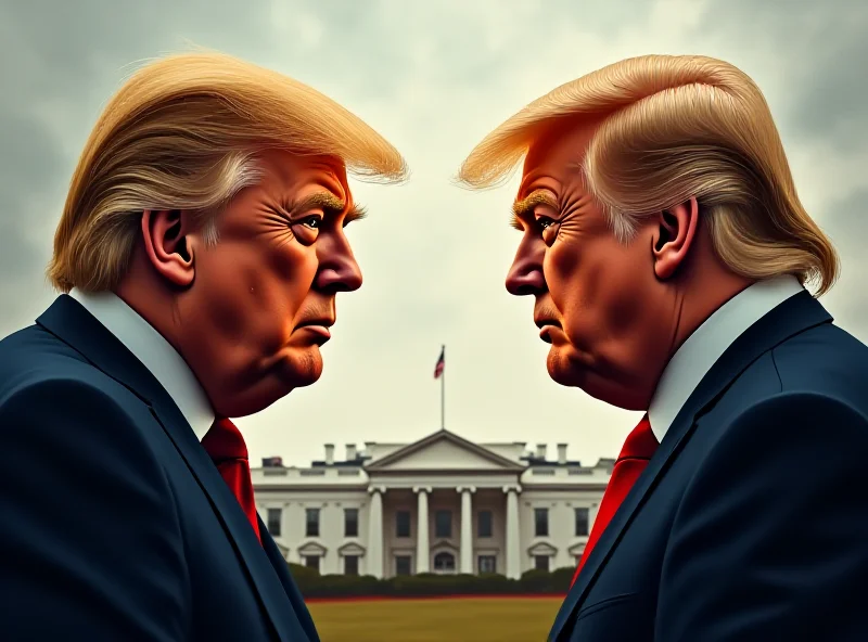 A digital illustration depicting Donald Trump and Volodymyr Zelensky facing each other with the White House in the background, symbolizing the tense encounter between the two leaders.