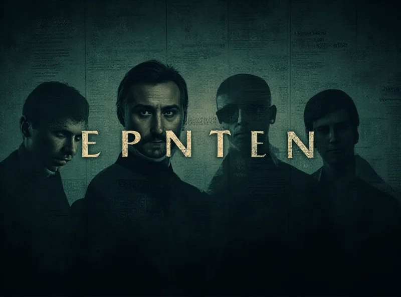 Conceptual image of digitized documents with blurred faces and the words 'Epstein Files' superimposed.