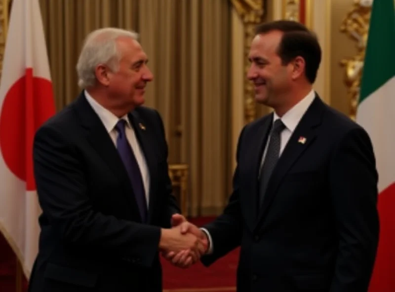 President Mattarella meeting with Emperor Naruhito in Tokyo.