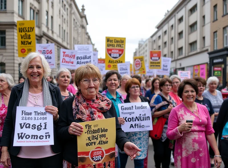 Image of Waspi Women protesting in the UK