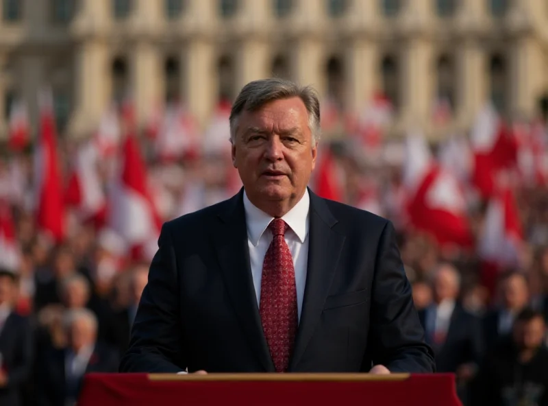 Viktor Orbán addressing a crowd.