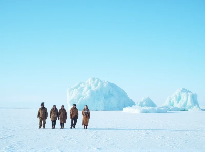 Image of Canadian Arctic landscape with Inuit people