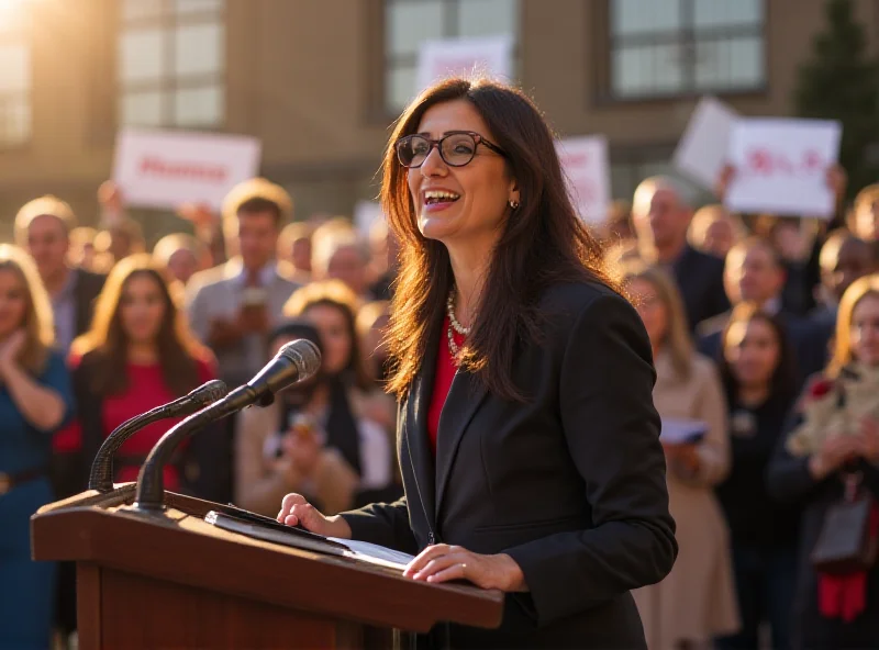 Image of Rima Hassan giving a speech