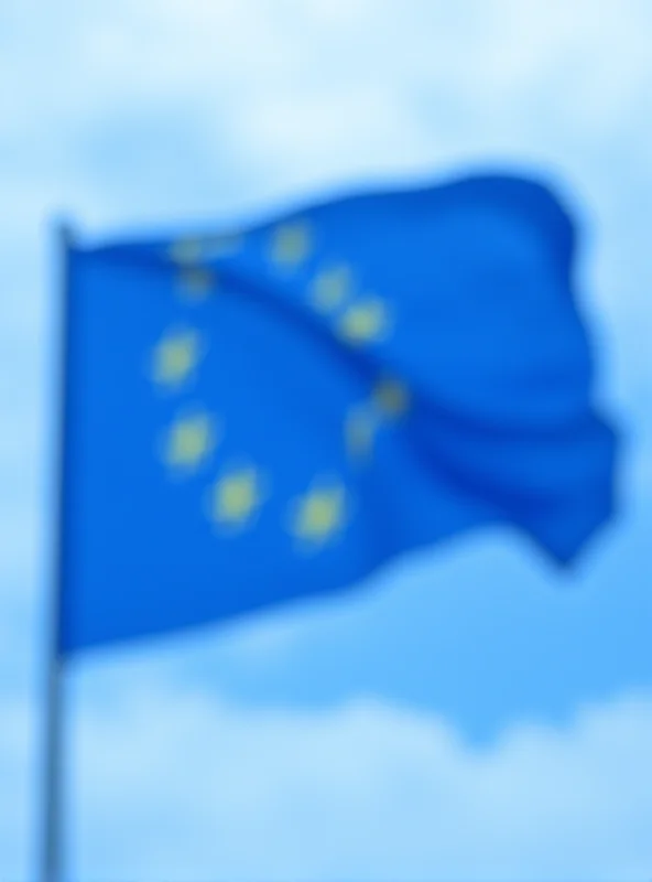 European Union flag waving in the wind