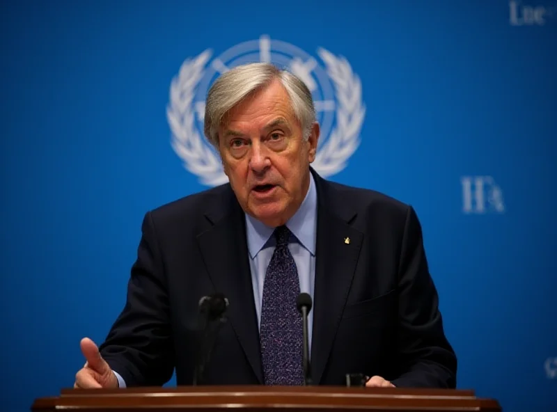 UN Secretary-General Antonio Guterres addressing reporters at the UN Headquarters.