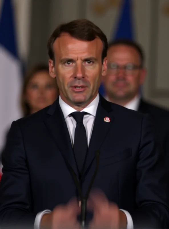 Emmanuel Macron speaking at a podium