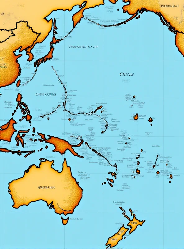 Map showing the location of Cook Islands in relation to China and Western countries