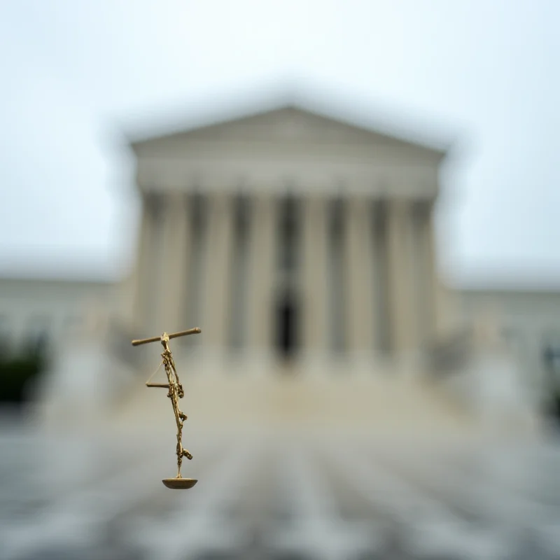 Scales of justice in front of the US Supreme Court building.