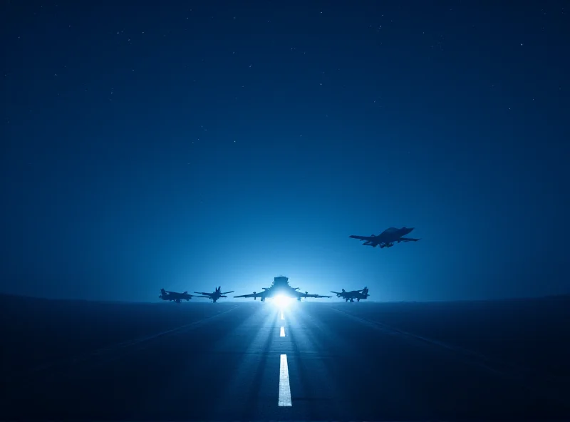 Image of NATO fighter jets scrambling over Poland at night.