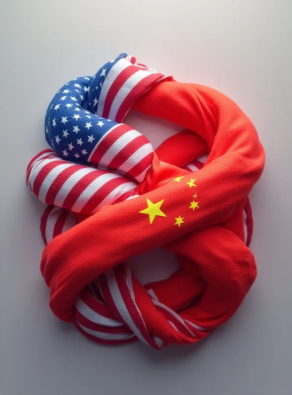 A visual representation of the US and Chinese flags intertwined.