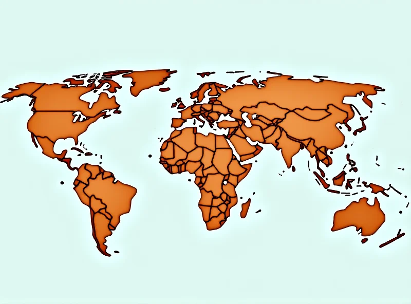 Illustration of a global map with arrows representing trade flows and tariffs.