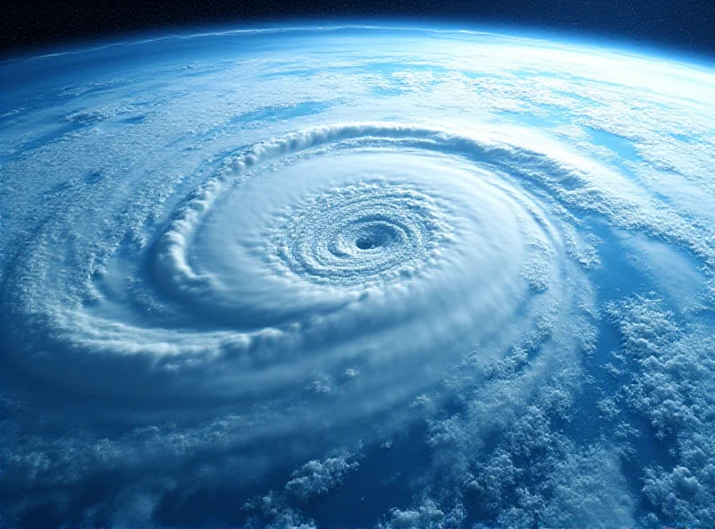 Satellite image of a large storm system over the United States.