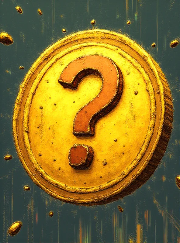 Illustration of a gold coin with a question mark on it