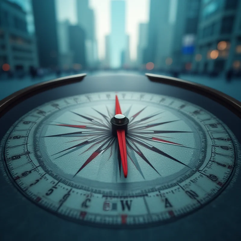 Image of a compass pointing towards 'Caution,' representing the advice to investors regarding Goldman Sachs BDC.