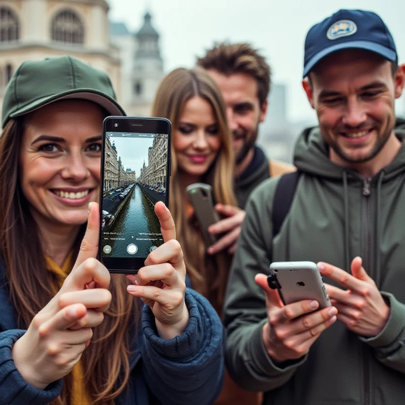 A diverse group of people using Google Pixel phones in various settings, showcasing the phone's versatility and user-friendliness.