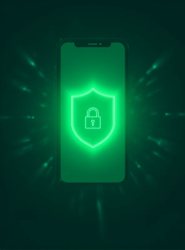 Illustration of a smartphone with a shield icon indicating security protection.