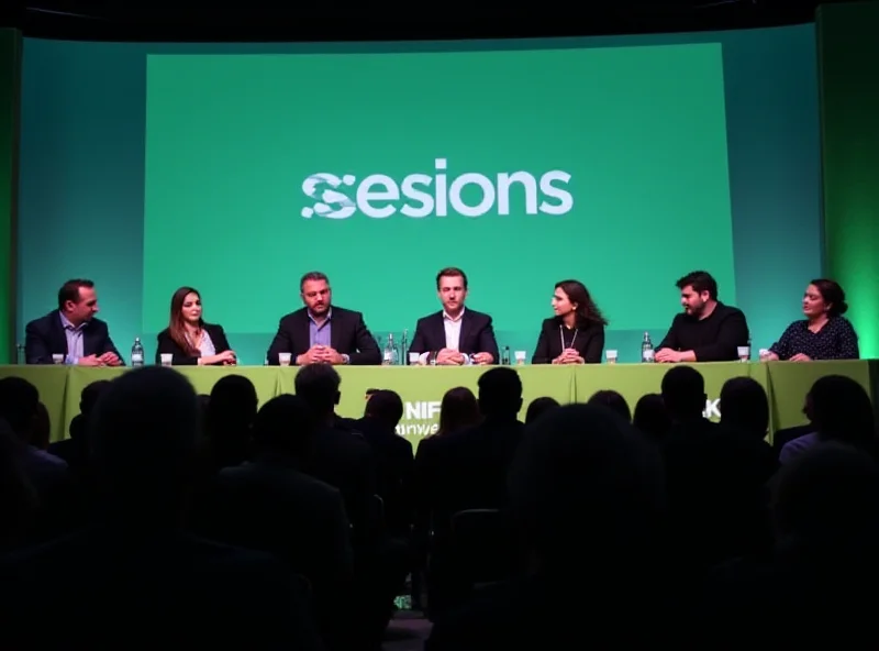 Attendees watching a panel discussion at TechCrunch Sessions: AI.