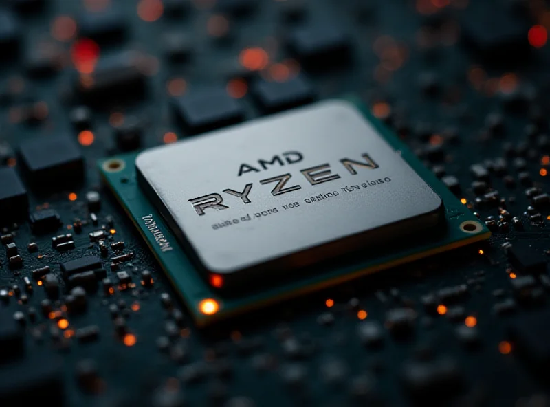 Close-up of an AMD Ryzen processor with visible microcode details.