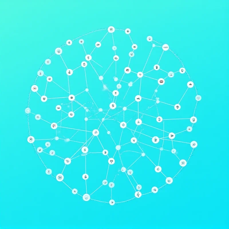 Abstract representation of interconnected nodes and data streams, symbolizing the neural network architecture of GPT-4.5 and its ability to process information.