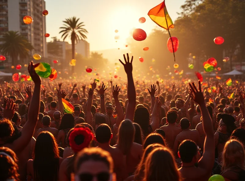 Crowds celebrating at the Rio Carnival