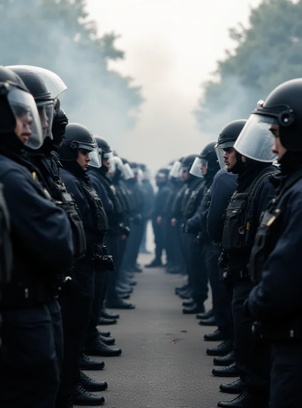 Riot police facing off with protesters in Athens