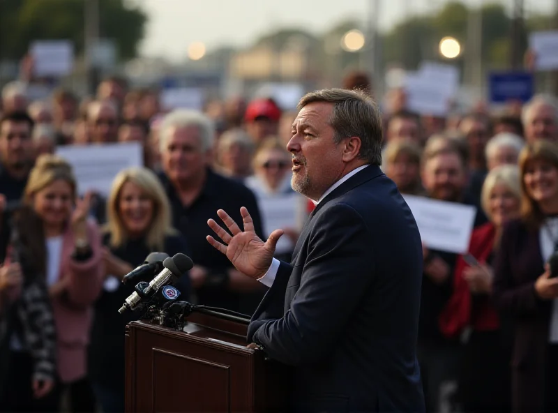 Robert Habeck giving a speech at a political rally, looking determined and passionate.