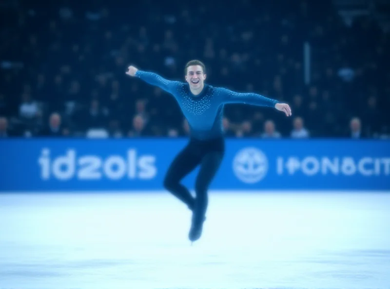 Hagara on the ice, celebrating his bronze medal win