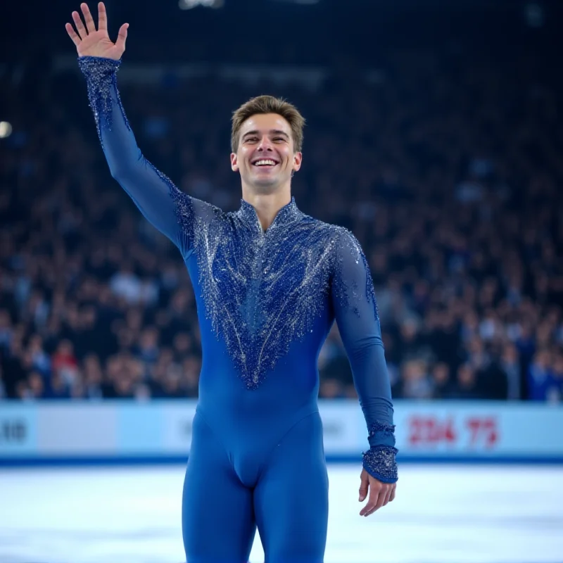 Hagara waving to the crowd after his performance