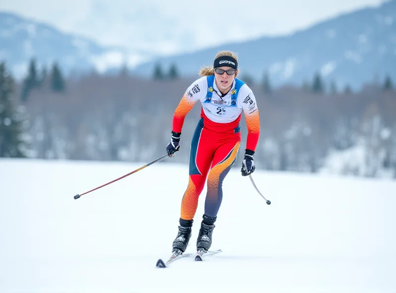 Céline Martiová competing in cross-country skiing