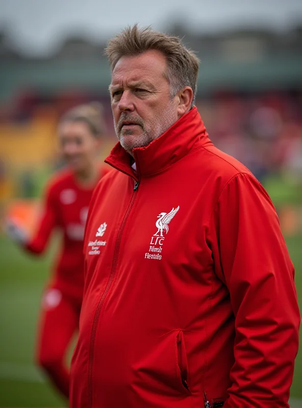 Matt Beard standing on the sidelines during a Liverpool Women's match