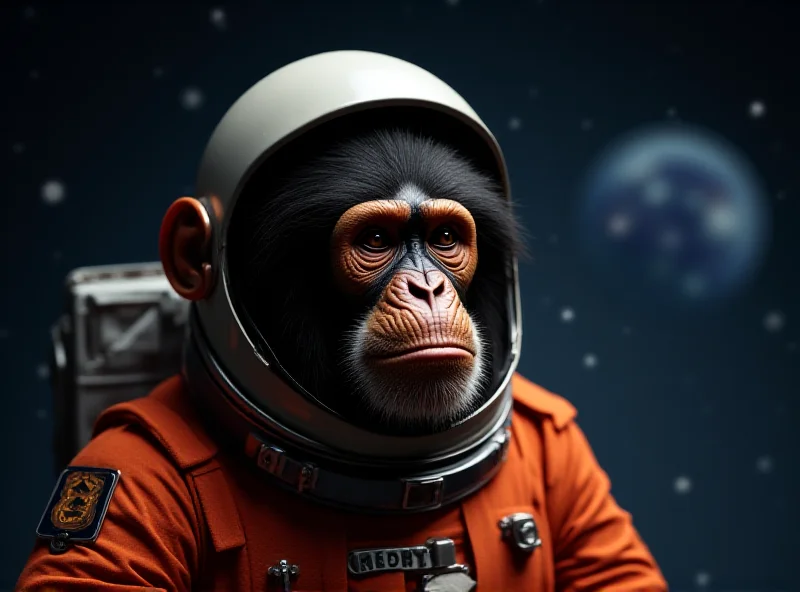 Chimpanzee Ham in a space suit