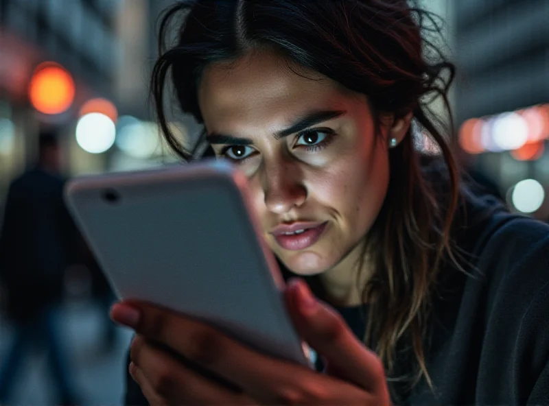 A person looking at apartment listings on their phone with a concerned expression.