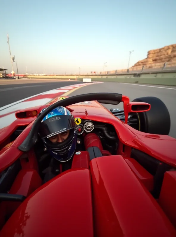 Charles Leclerc driving a Ferrari Formula 1 car during testing in Bahrain.