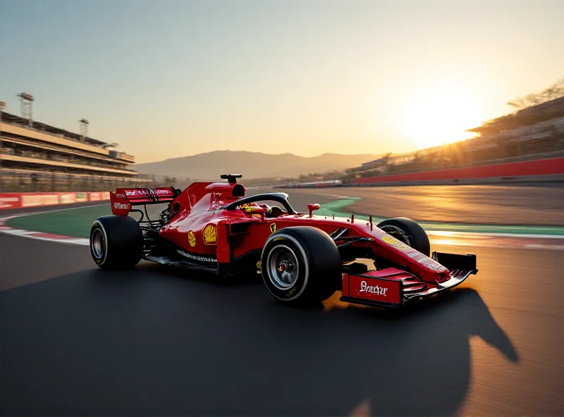 Lewis Hamilton driving a Ferrari F1 car during testing in Bahrain.