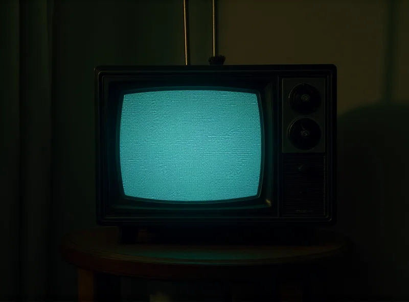 Old television set with static on the screen