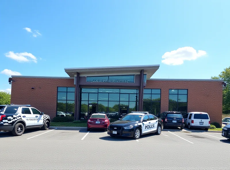 Police station exterior on a sunny day.