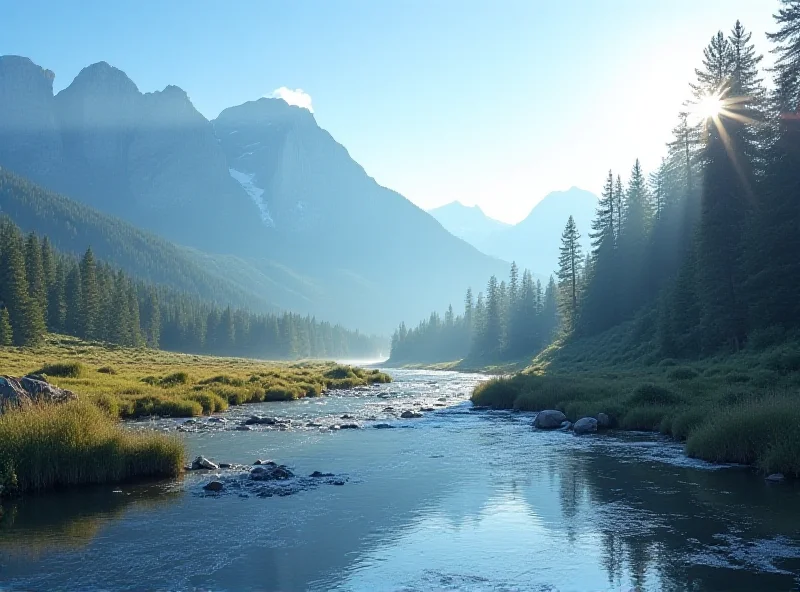 A serene landscape in Colorado, symbolizing peace and reflection, with mountains in the background and a clear blue sky.