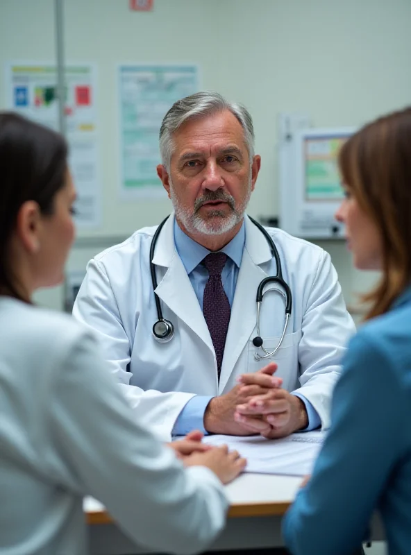 Doctor in a consultation room talking to a patient