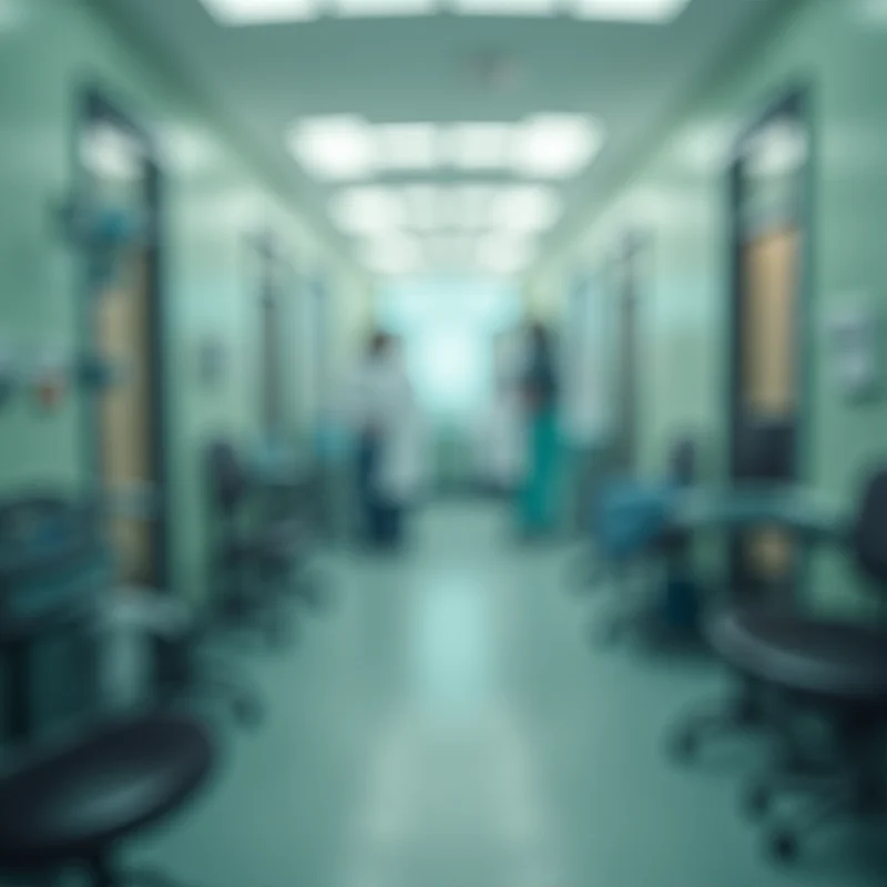 A blurred, abstract representation of a doctor's office, suggesting privacy concerns.